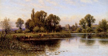  med Painting - Medmenham Abbey landscape Alfred Glendening